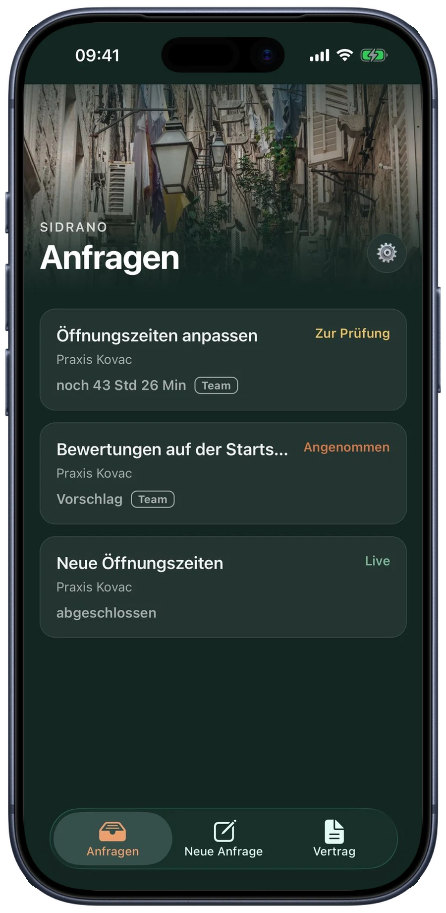 Sidrano: Anfragen mit Frist