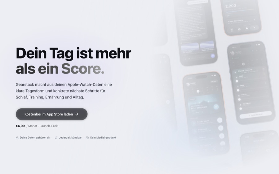Gearstack, iOS-App für Gesundheit und Training